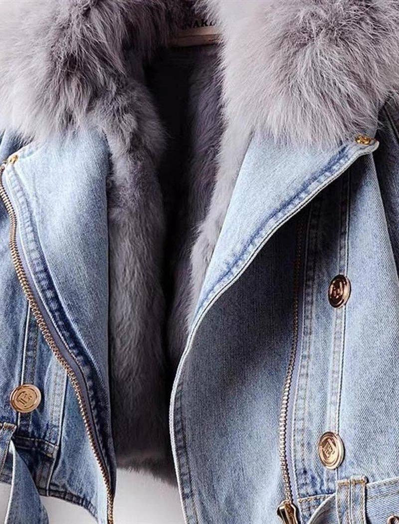 Faux Fur Denim Jacket - Robbi & Angel