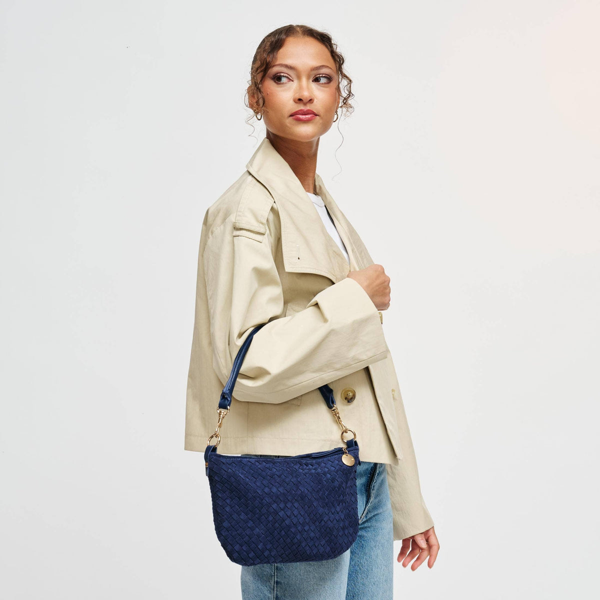 Jordan Faux Woven Suede Crossbody