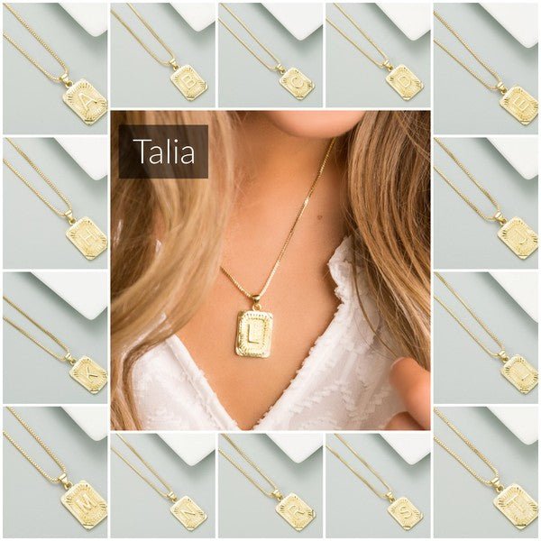 Classy Pendant Talia Initial Gold Letter Necklace