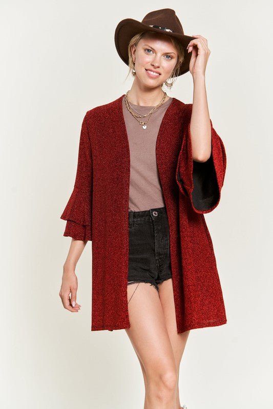 Glitter bell sleeve kimono cardigan - Robbi & Angel