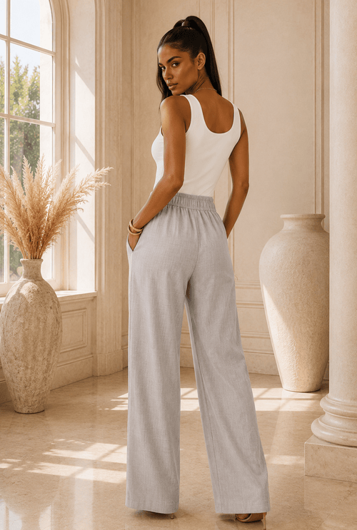 Adrian High-Waisted Wide-Leg Pleated Pants - Robbi & Angel