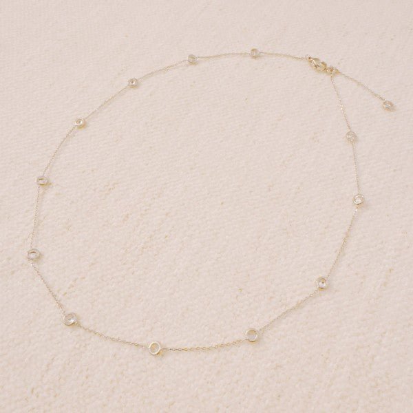 A Dozen Of Bezel Sparkle Station Necklace - Robbi & Angel