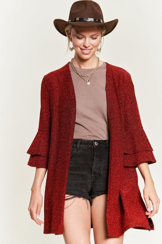 Glitter bell sleeve kimono cardigan - Robbi & Angel
