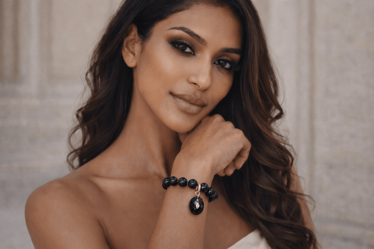 Alessa Black Onyx Gemstone Bracelet - Robbi & Angel