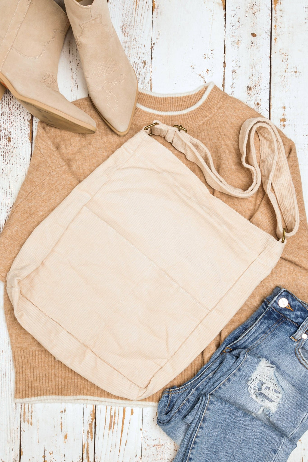 Allison Corduroy Messenger Bag - Robbi & Angel