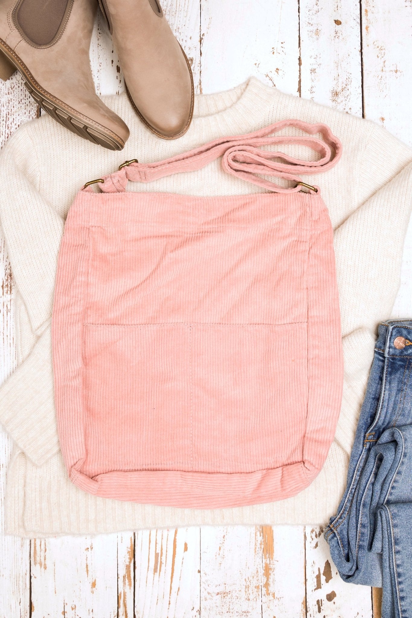 Allison Corduroy Messenger Bag - Robbi & Angel