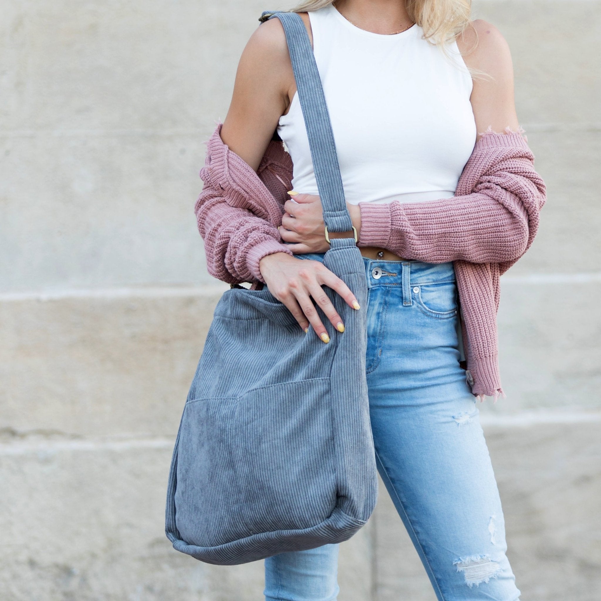 Allison Corduroy Messenger Bag - Robbi & Angel