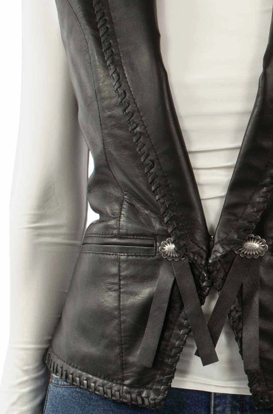 Anika Western Leather Vest With Studs - Robbi & Angel