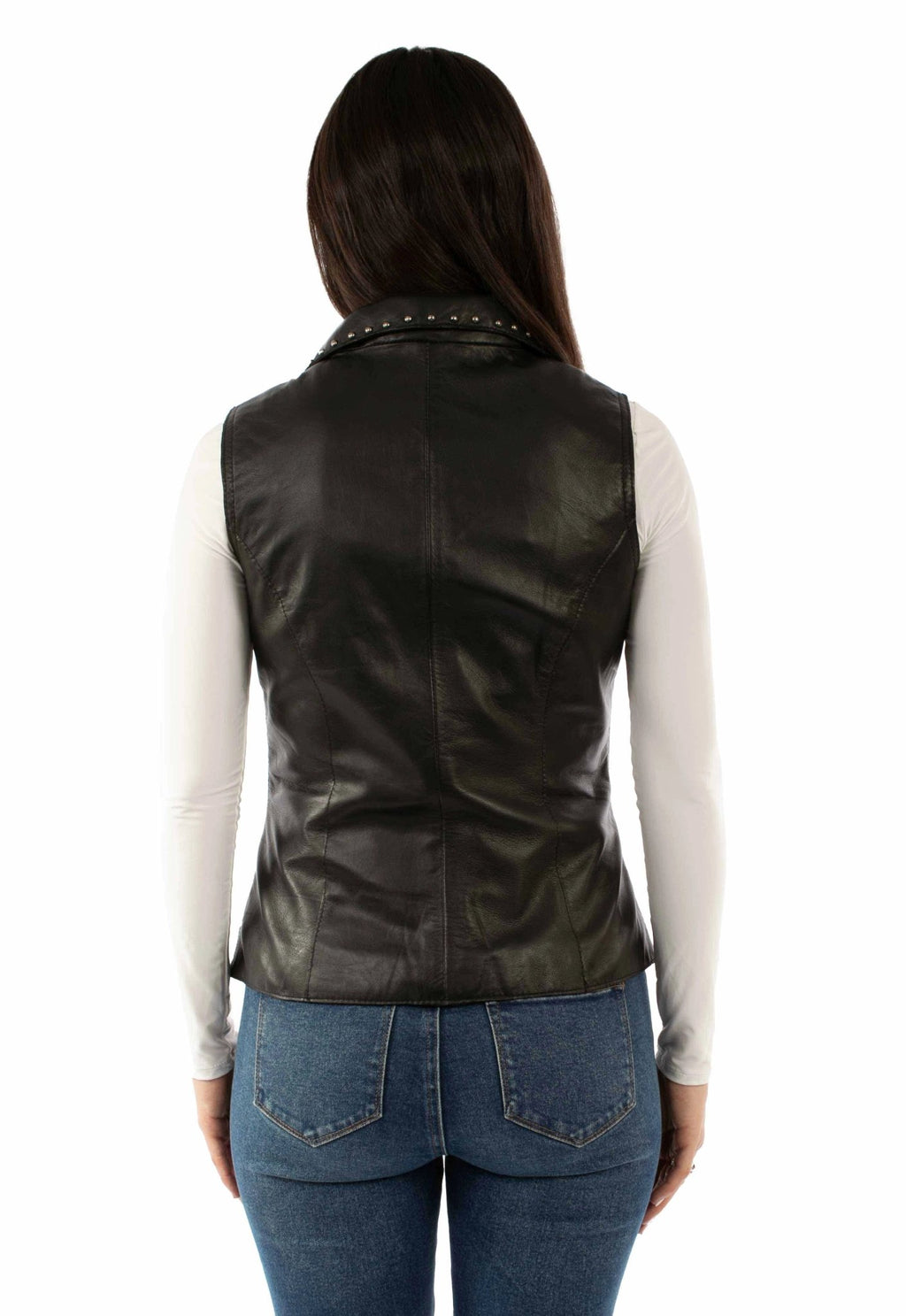 Anika Western Leather Vest With Studs - Robbi & Angel