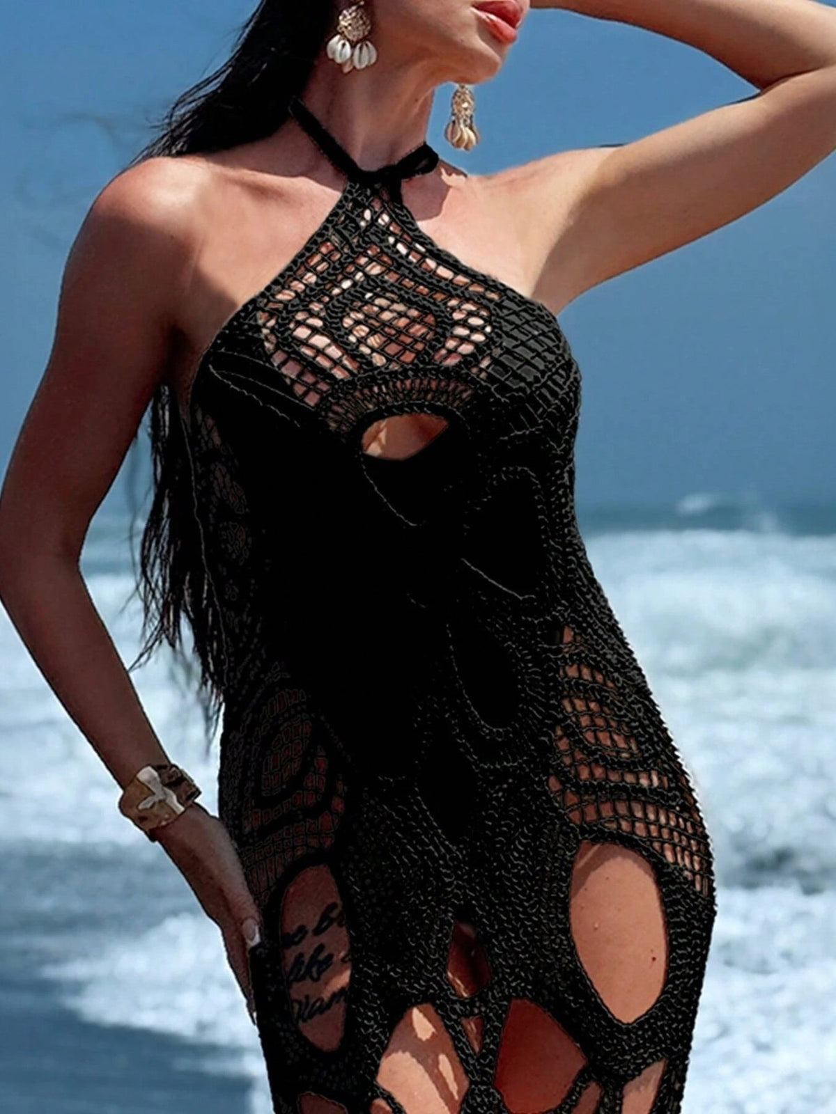 Anna Cutout Halter Neck Cover-Up Dress - Robbi & Angel