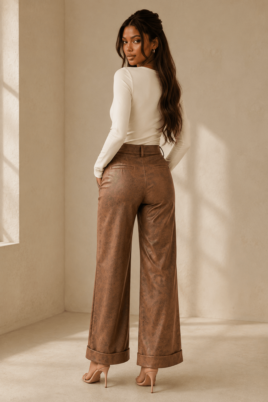 Anna Wide Leg Leather Pant - Robbi & Angel