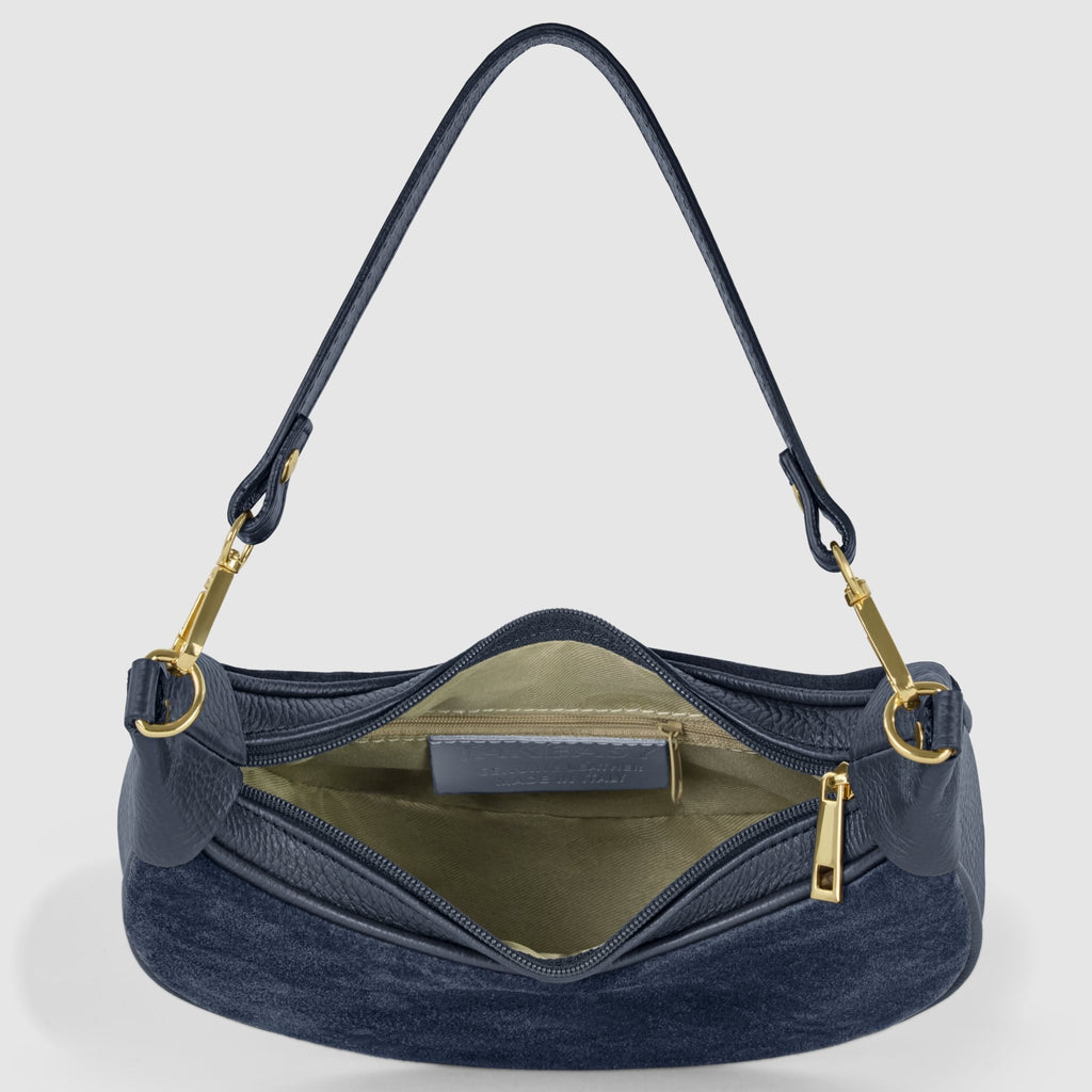 Arezzo Genuine Suede & Full-Grain Leather Shoulder Bag - Robbi & Angel
