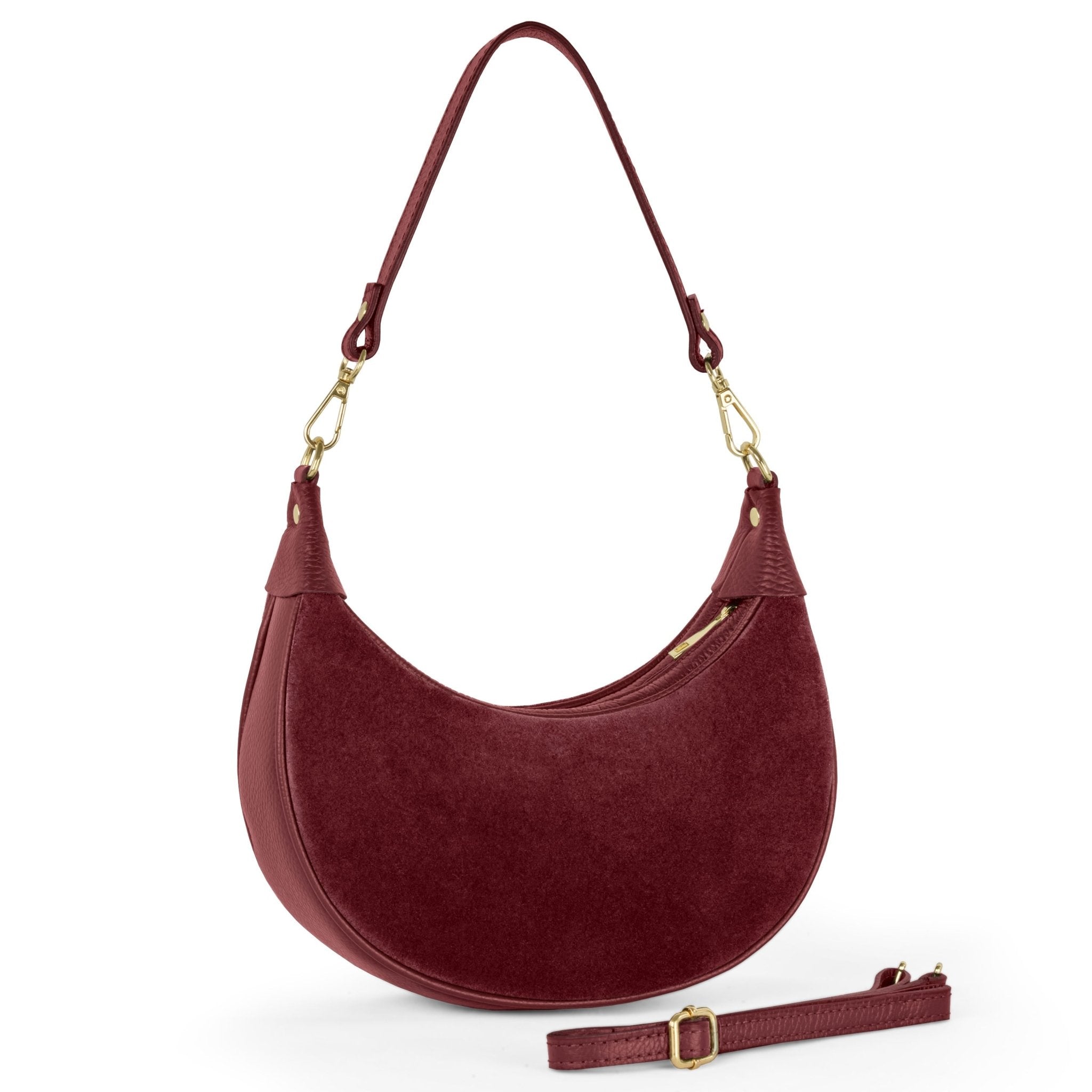Arezzo Genuine Suede & Full-Grain Leather Shoulder Bag - Robbi & Angel