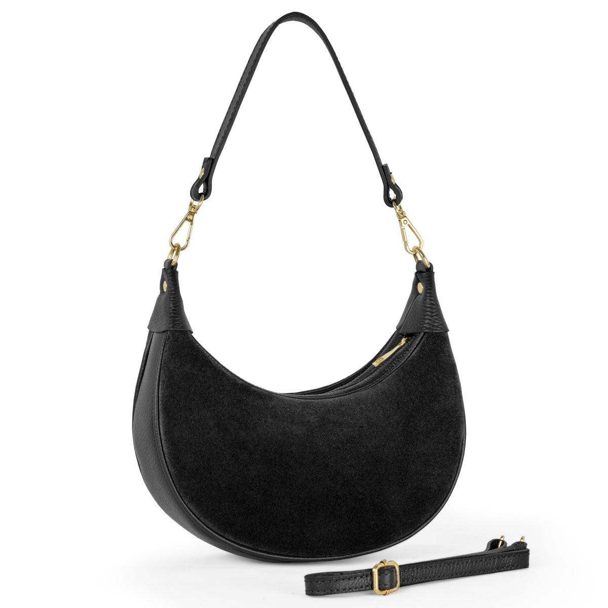 Arezzo Genuine Suede & Full-Grain Leather Shoulder Bag - Robbi & Angel
