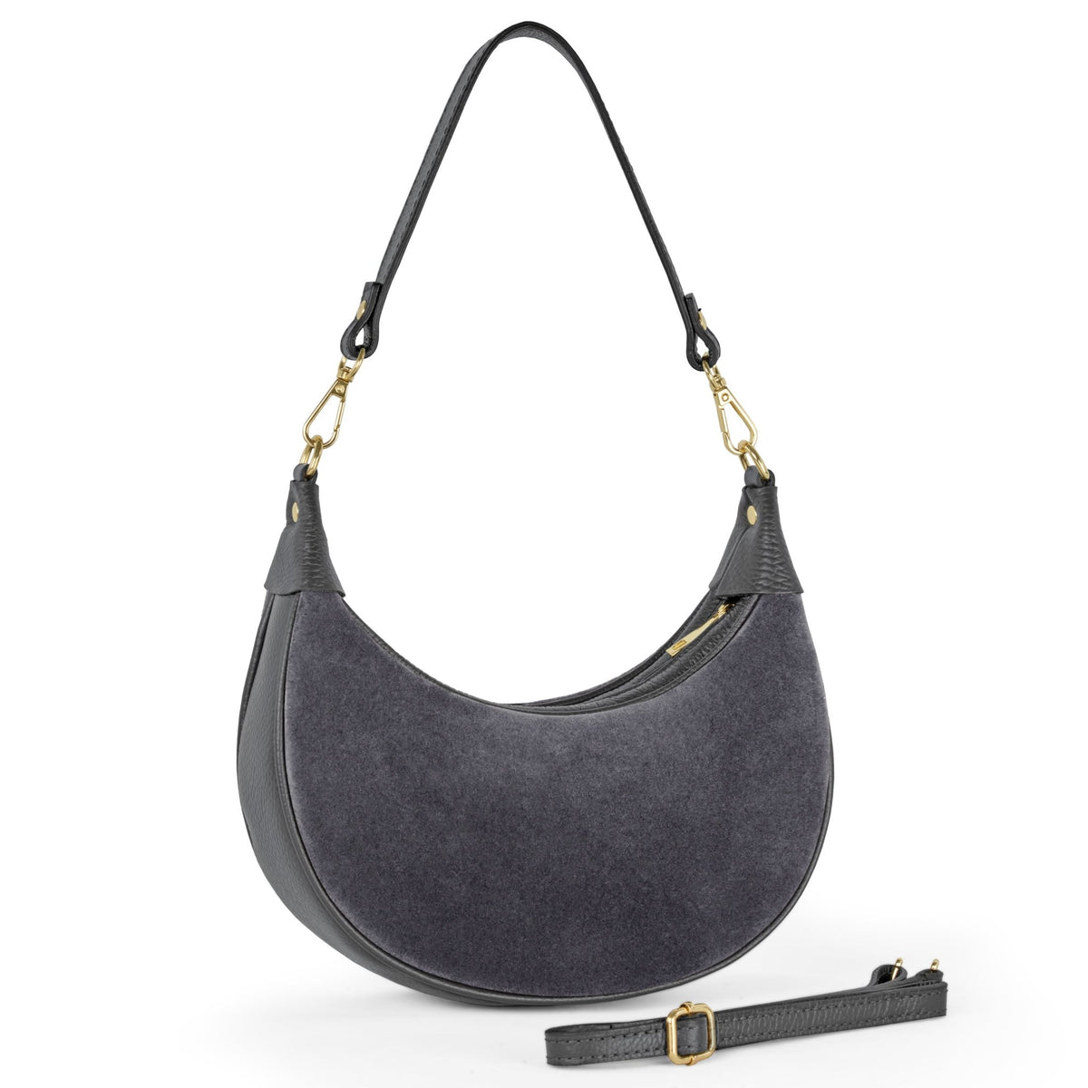 Arezzo Genuine Suede & Full-Grain Leather Shoulder Bag - Robbi & Angel