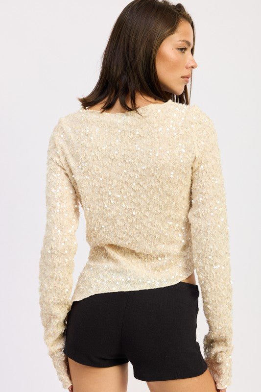 ASYMMETRICAL SEQUIN TOP - Robbi & Angel