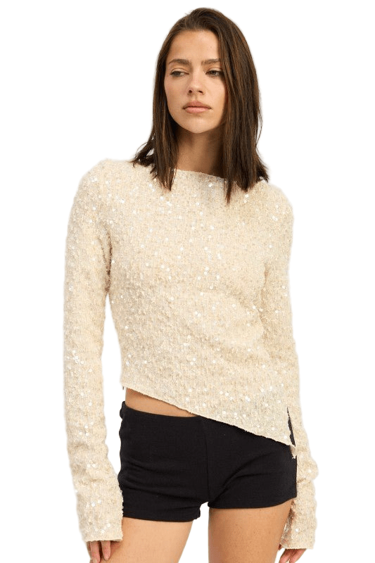ASYMMETRICAL SEQUIN TOP - Robbi & Angel