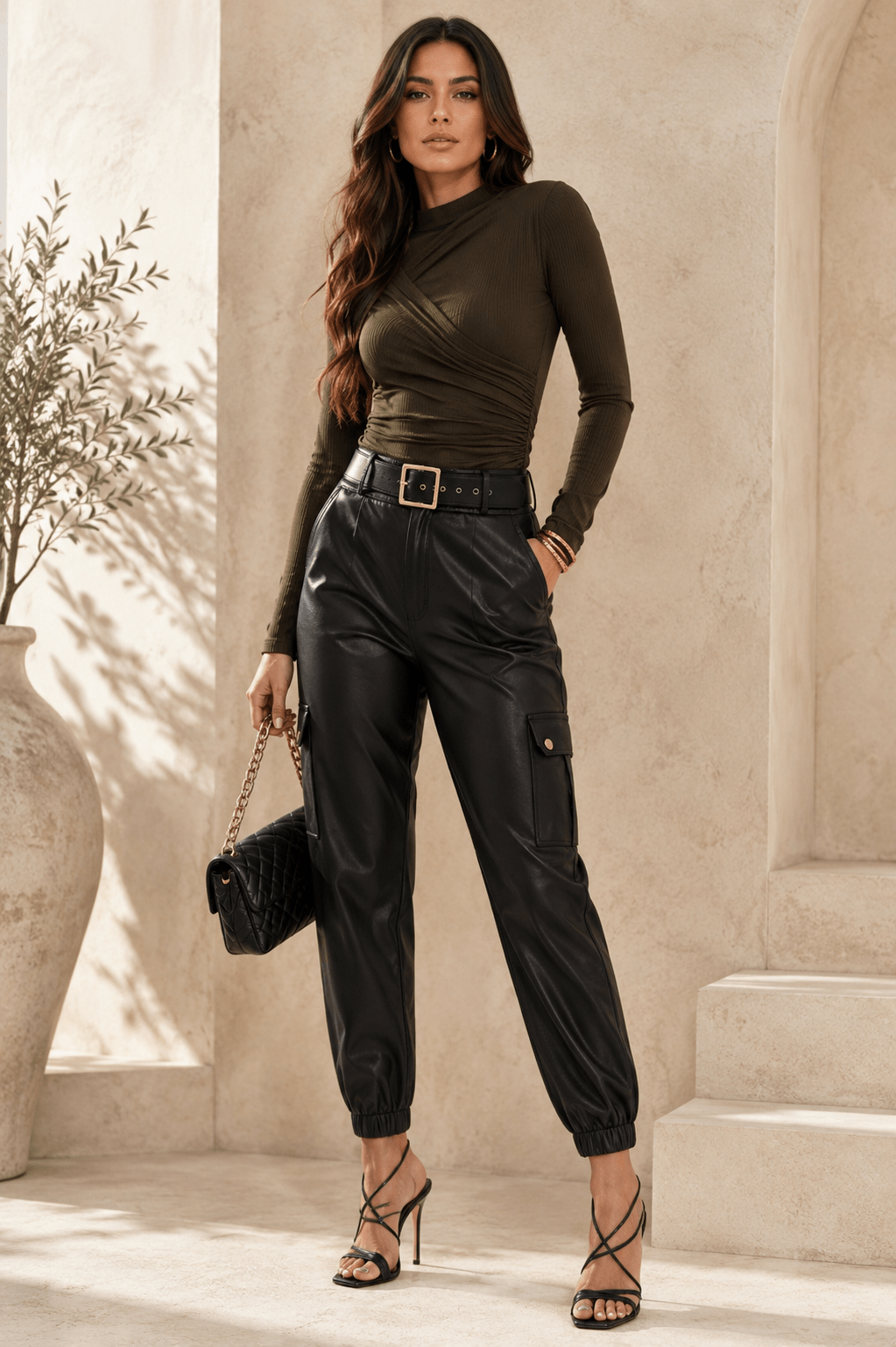 Aurora Elastic Waist Side Pocket Full Length Trousers - Robbi & Angel