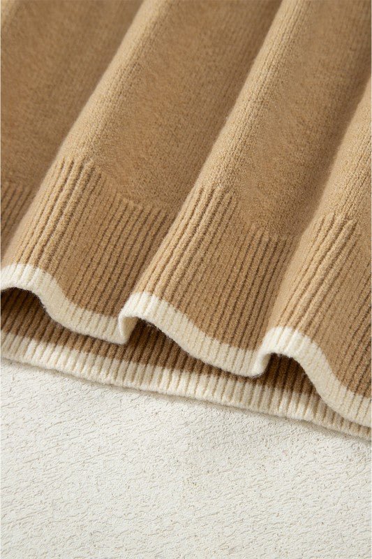 Ava Cuff Contrast Trim Sweater - Robbi & Angel