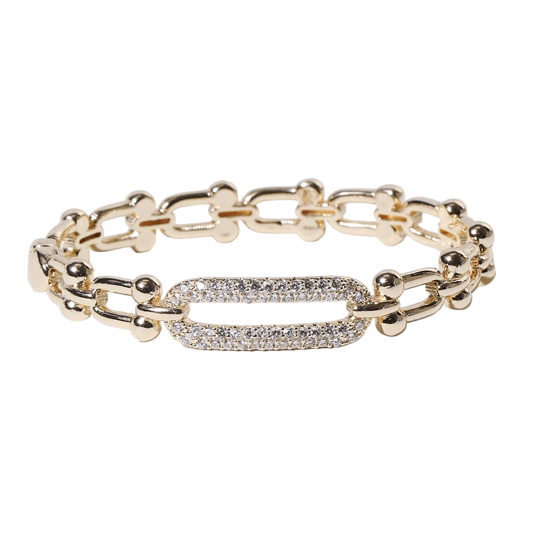 Ava Gold CZ Pave Bangle Bracelet - Robbi & Angel