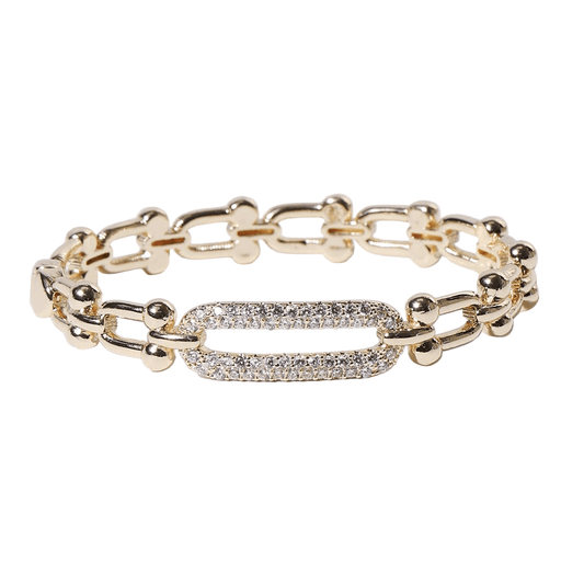 Ava Gold CZ Pave Bangle Bracelet - Robbi & Angel