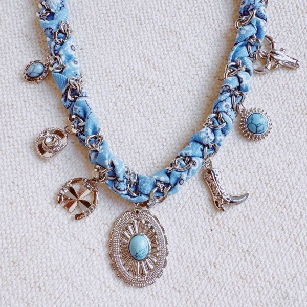 Wild West Desert Charm Scarf Necklace - Robbi & Angel