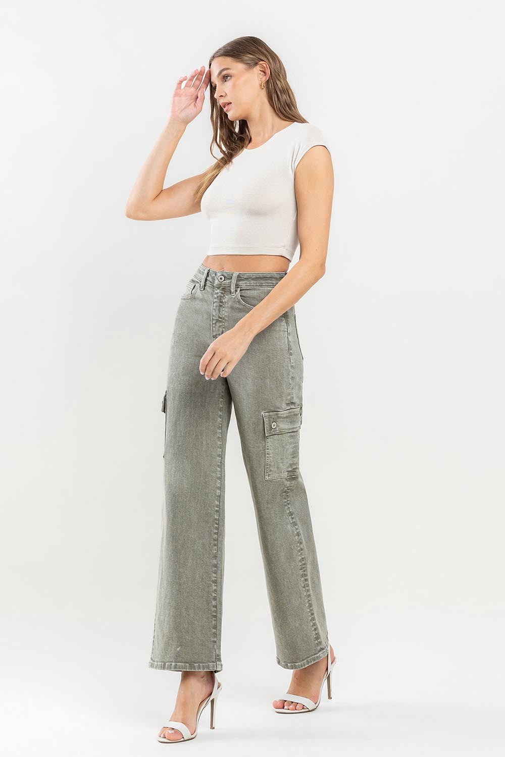 Vervet by Flying Monkey 90's Super High Rise Cargo Jeans - Robbi & Angel