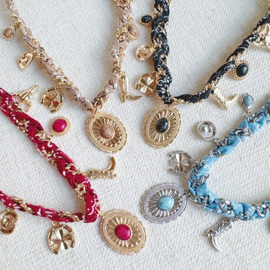 Wild West Desert Charm Scarf Necklace - Robbi & Angel