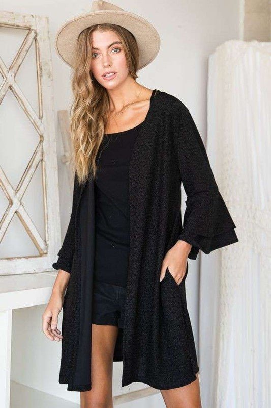 Glitter bell sleeve kimono cardigan - Robbi & Angel