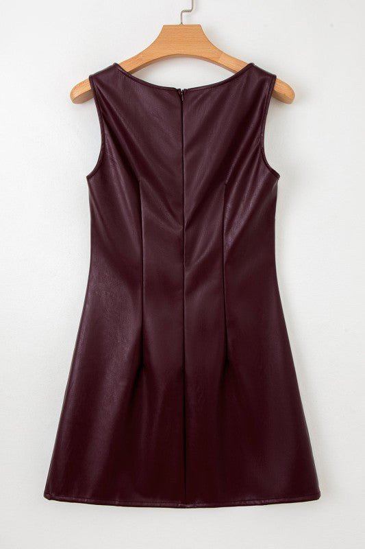 Vegan Leather Sleeveless Mini Dress - Robbi & Angel