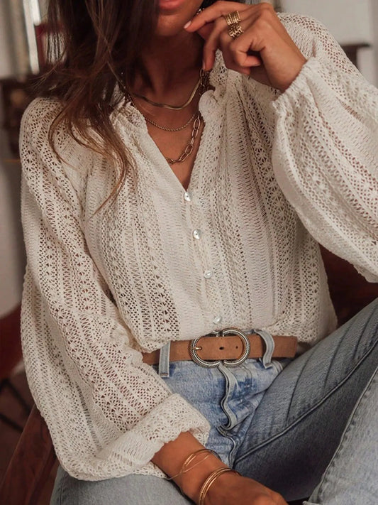 Crochet Notched Button - Front Shirt - Robbi & Angel