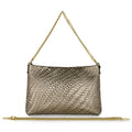 Bari Italian Genuine Basketweave-Embossed Metallic Suede Crossbody Bag - Robbi & Angel
