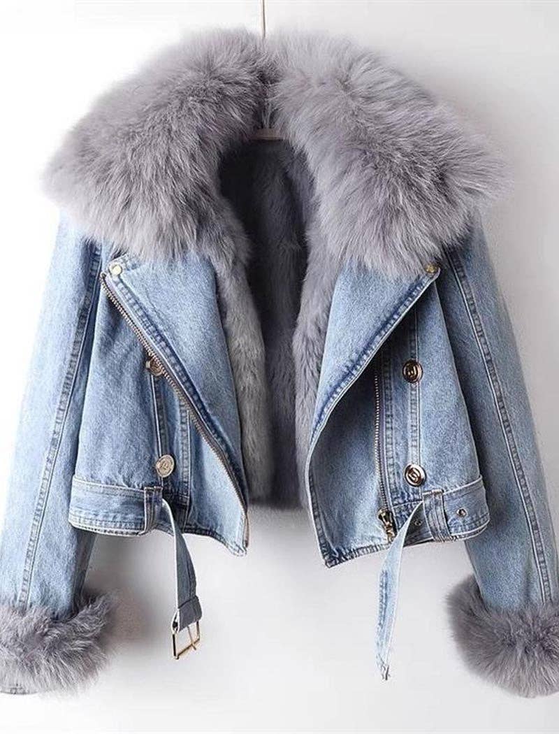 Faux Fur Denim Jacket - Robbi & Angel