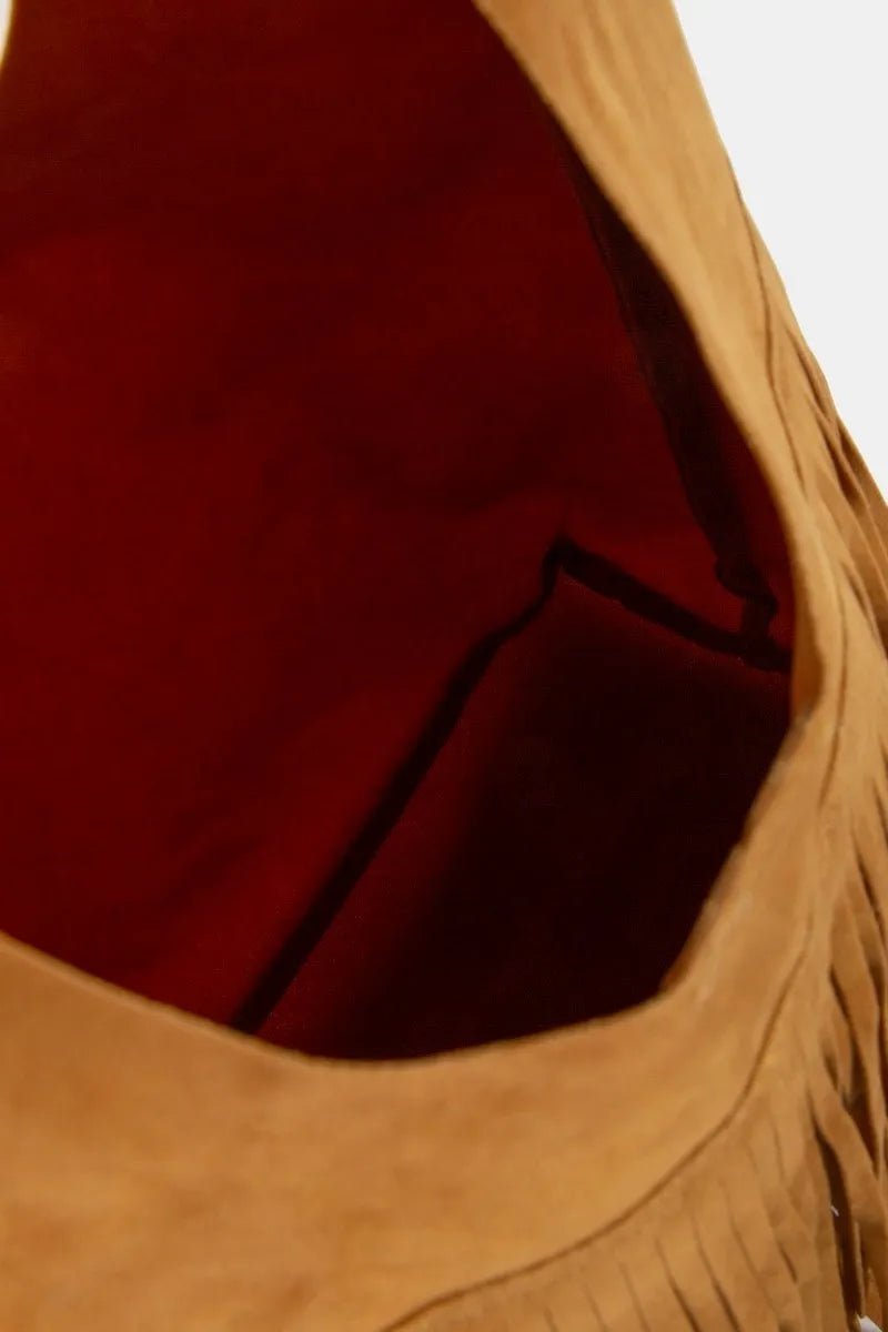 Fame Layered Fringe Detail Suede Hobo Bag - Robbi & Angel