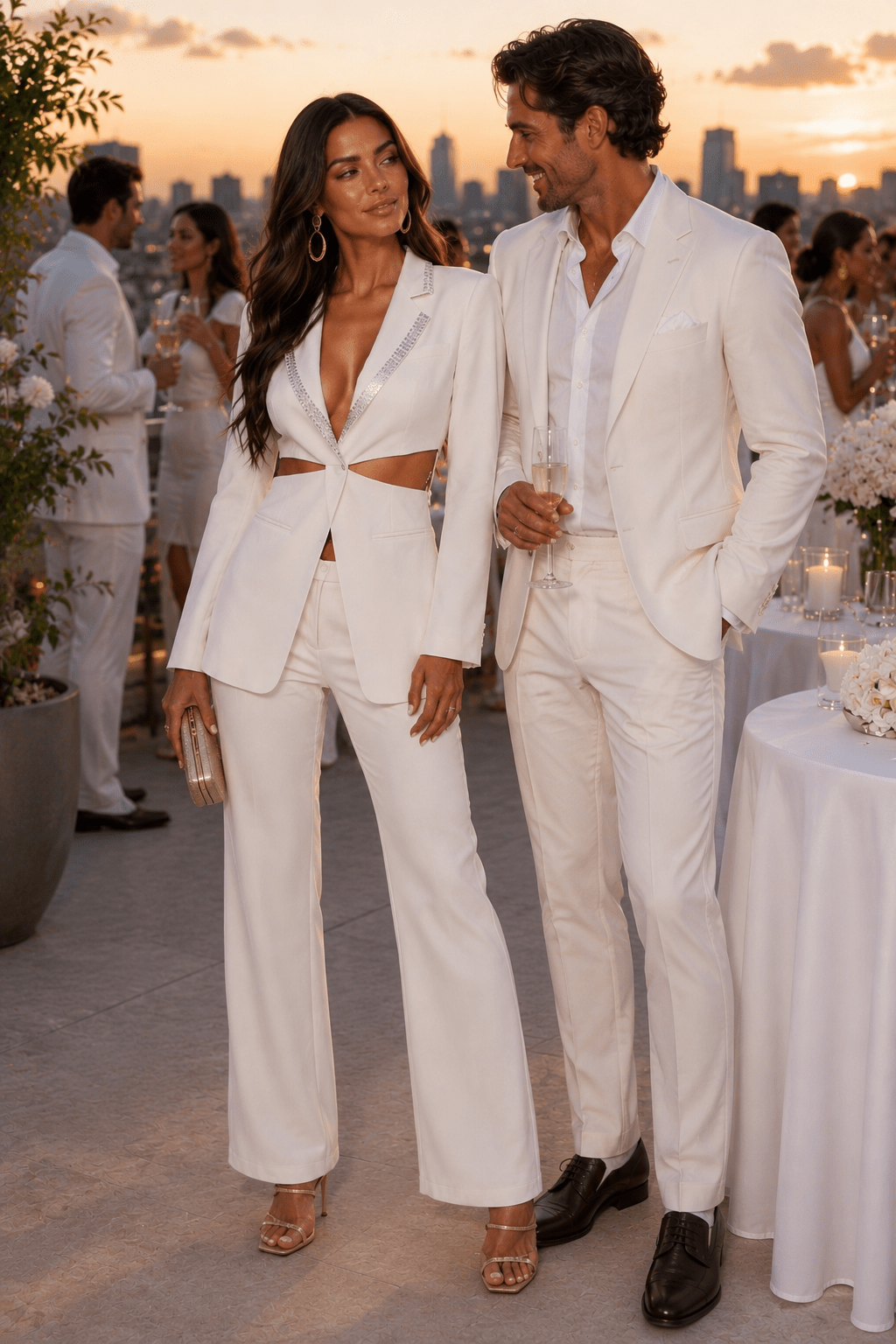 Bella Elegant Hollow-Out Long-Sleeve Suit - Robbi & Angel