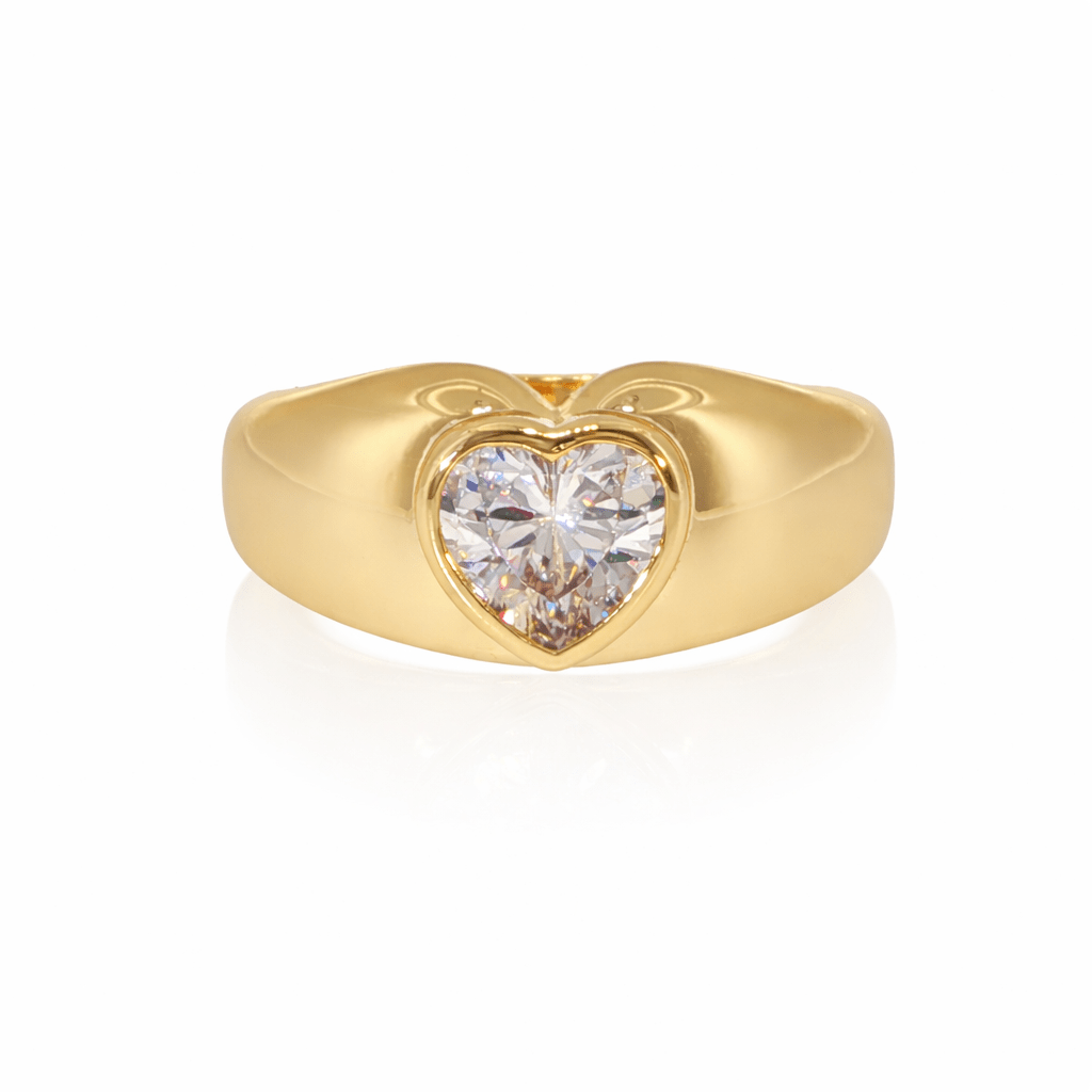 Bezel Heart Pinky Ring - Robbi & Angel