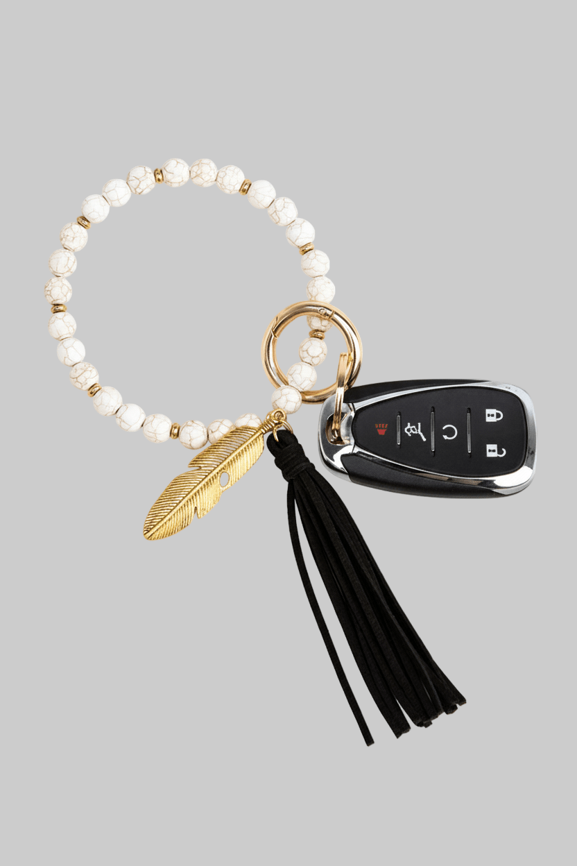 Boho Stone Key Ring Bracelet - Fashion Accessory - Robbi & Angel