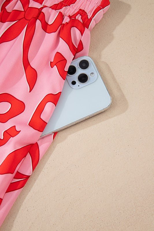 Bow Button Up and Loose Pants Pajama Set - Robbi & Angel