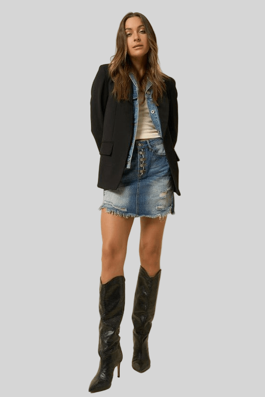 Women's Fashion Button Down Mini-Skirt - Trendy Style for Summer - Robbi & Angel