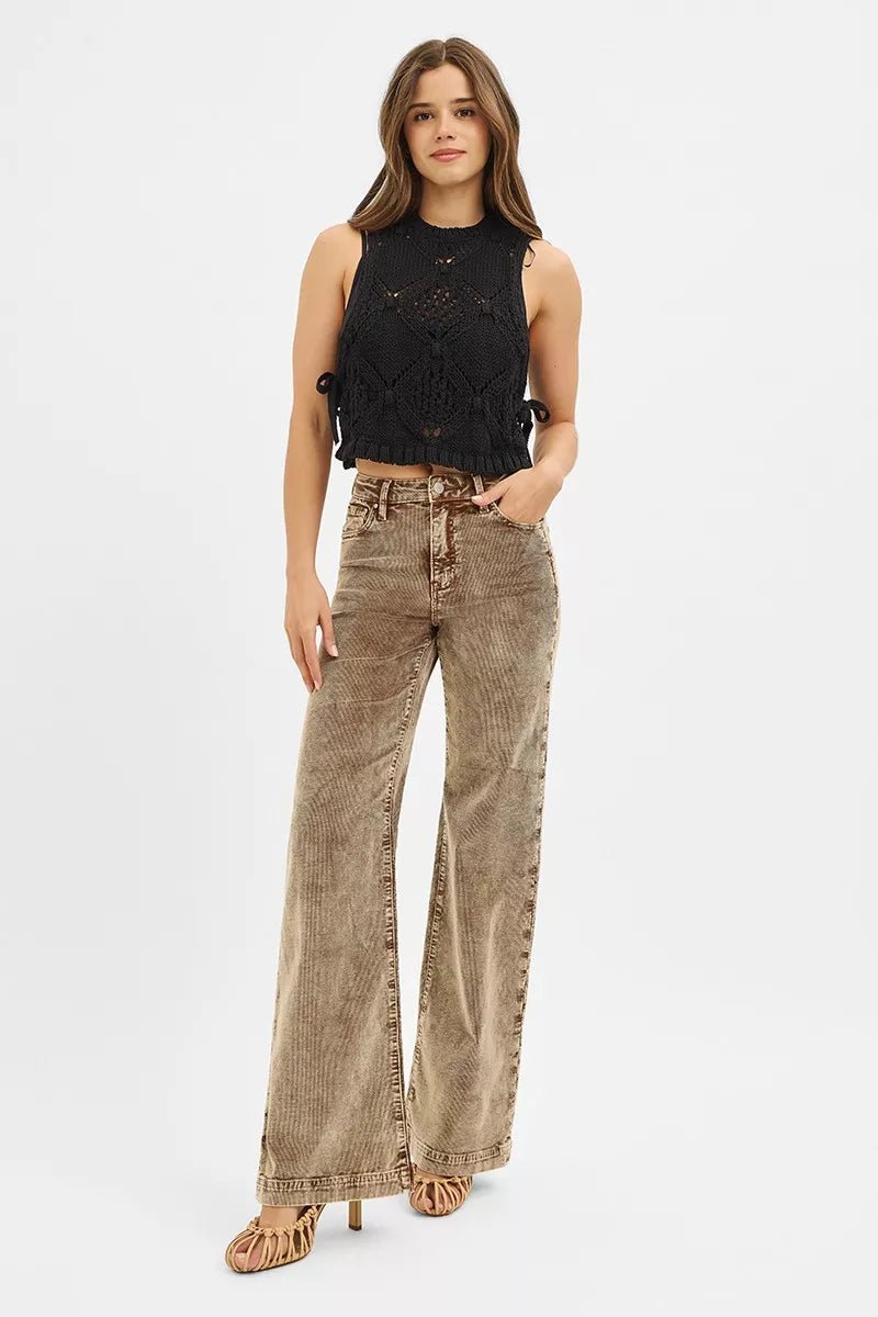 RISEN High Rise Wide Leg Corduroy Jeans - Robbi & Angel