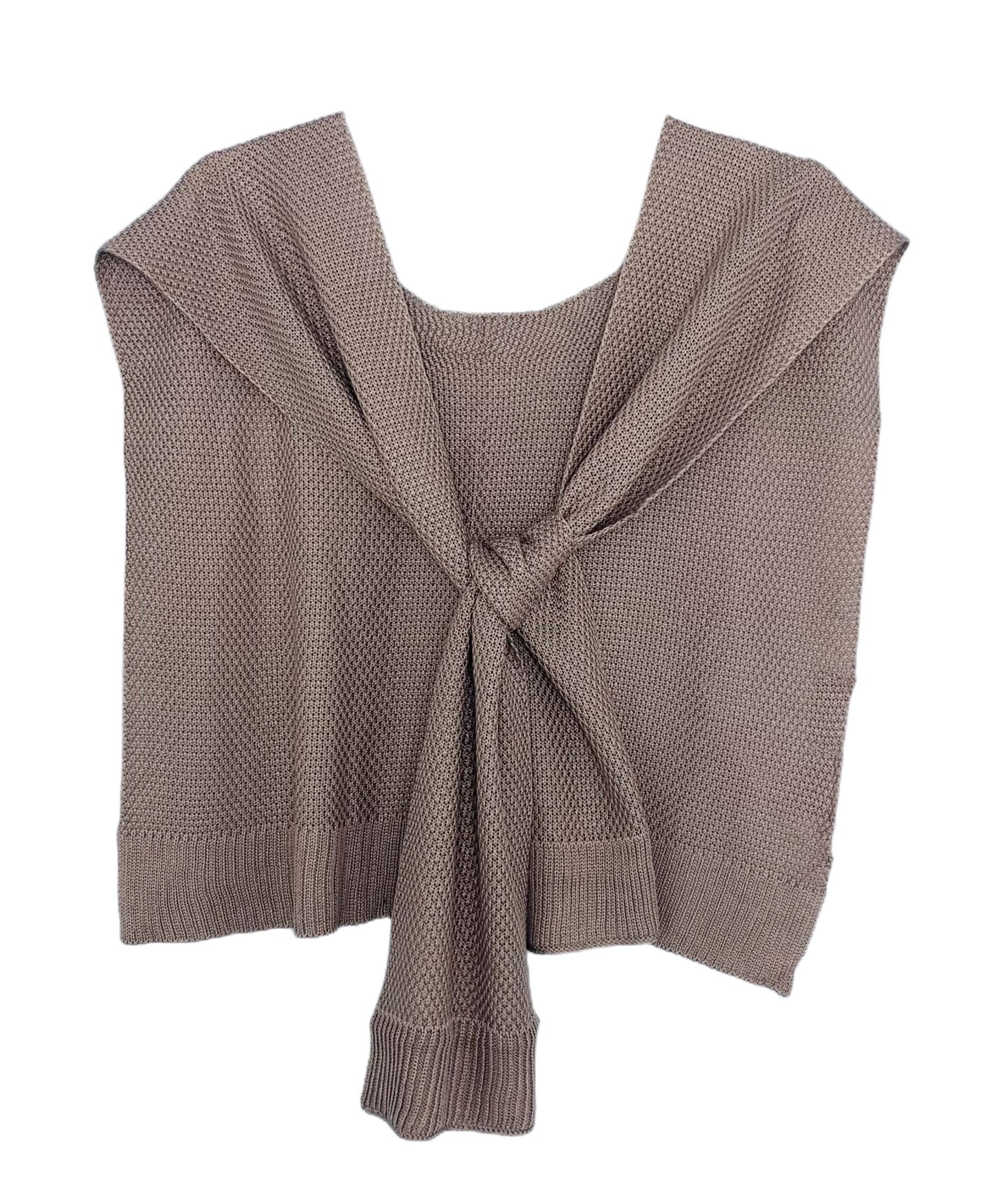 Solid Color Tie Front Shoulder Cover Up - Robbi & Angel
