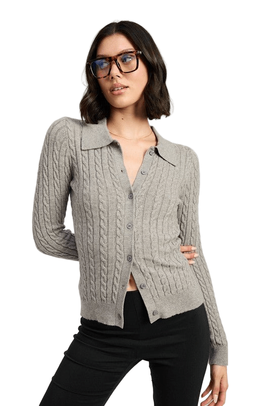CABLE KNIT CARDIGAN TOP - Robbi & Angel