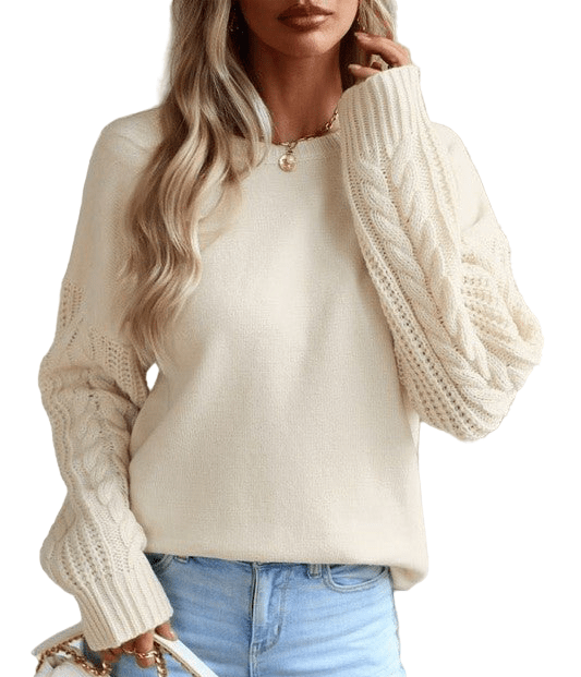 Cable knit sleeve sweater - Robbi & Angel