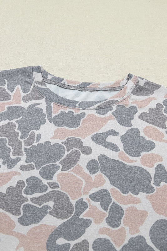 Camo Short Sleeve Top & Wide Leg Pants Set - Robbi & Angel