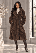 Carmelina Cozy Belted Faux Fur Midi Coat - Robbi & Angel