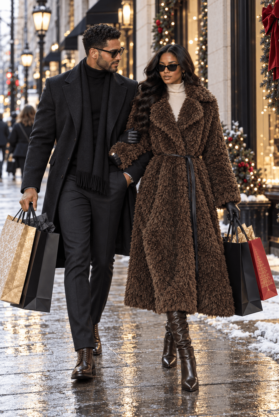 Carmelina Cozy Belted Faux Fur Midi Coat - Robbi & Angel