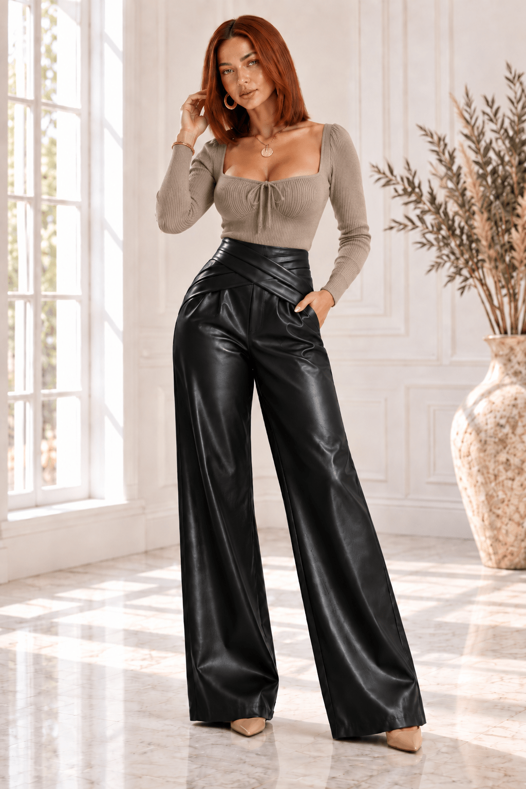Carolina Criss-Cross Wide Leg Pants - Robbi & Angel