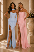 Carrie Strapless Draped Neckline Evening Gown - Robbi & Angel