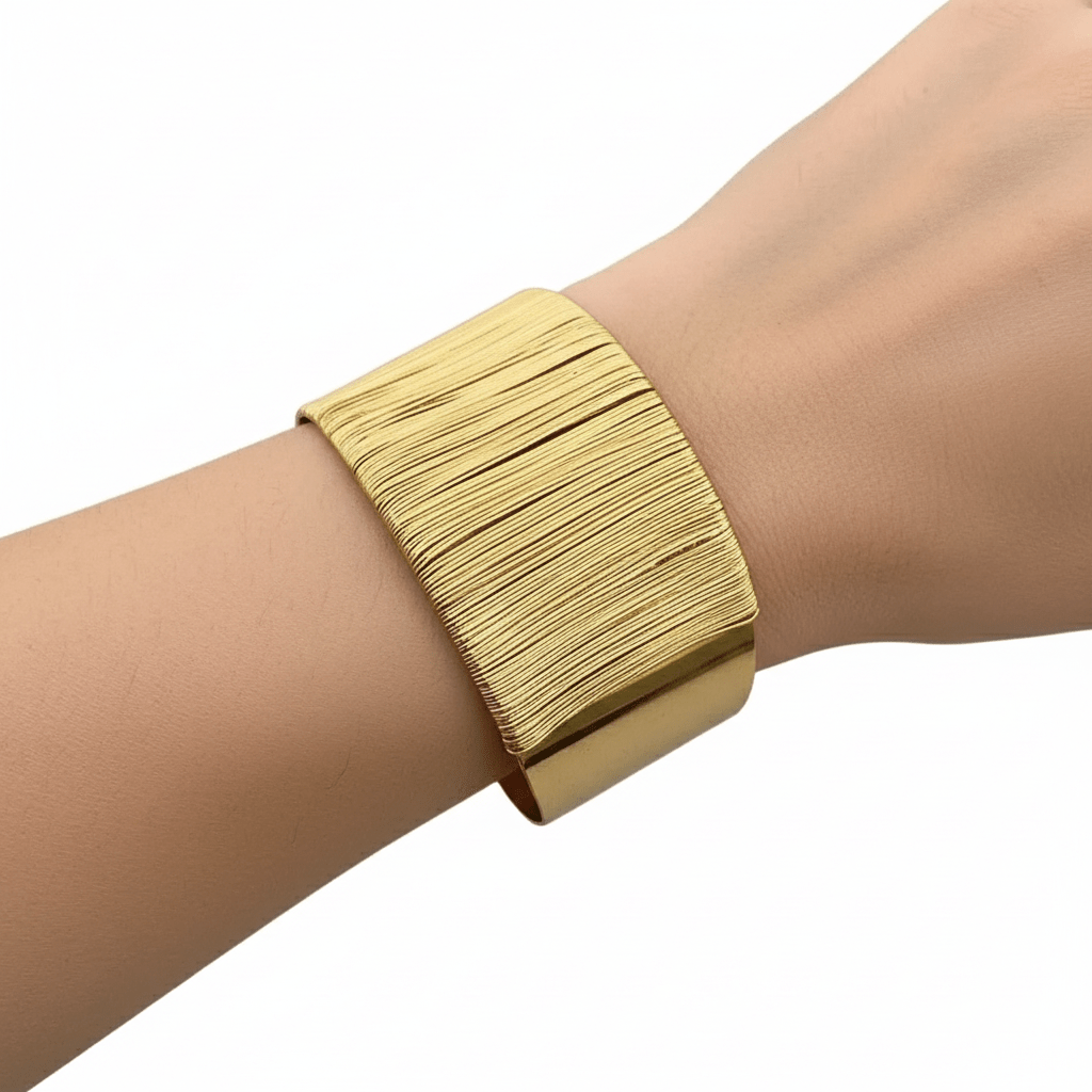 Caterina Wide Woven Cuff Bracelet - Robbi & Angel