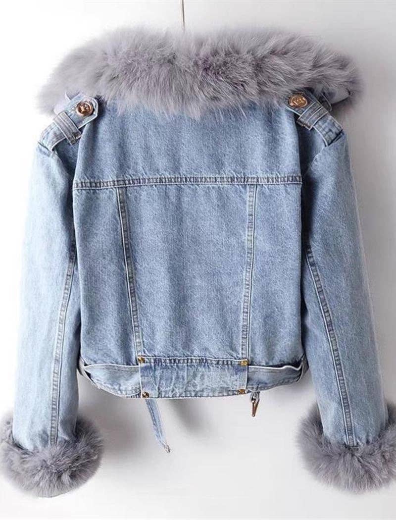 Faux Fur Denim Jacket - Robbi & Angel